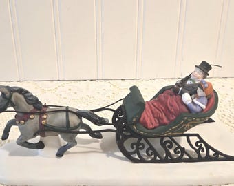 Vintage Department 56 Heritage Village Collection "Dashing Through the Snow" Village Accessory / Winter Village Accessory