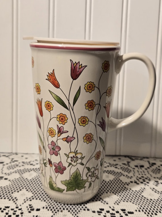 Longaberger Mother's Day Tall Floral Travel Mug