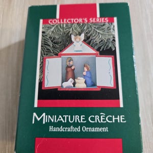 Vintage Hallmark Miniature Creche Ornament, Nativity Christmas Ornament
