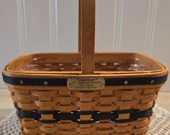 Vintage Signed Longaberger J.W. Collection Miniature 1996 Edition Market Basket Collectors Club New In Box / Easter Basket Decor