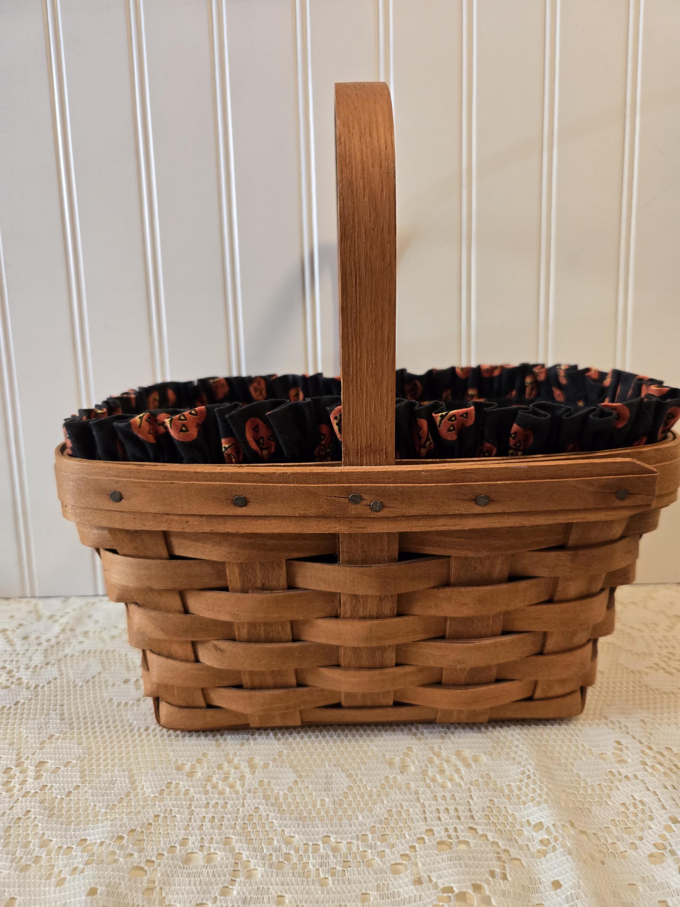 Vintage 1987 Longaberger Medium Market Basket With Jack O Lantern