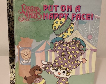 Precious Moments Put  On A Happy Face, A Little Golden Book, Children Vintage Books