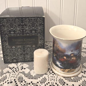 Thomas Kinkade "Evening at Swanbrooke Cottage" Votive Candle Holder