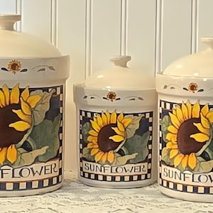 Susan Winget Sunflower Canisters - Etsy