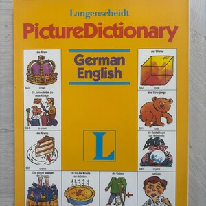 Vintage 1992 Langenscheidt Picture Dictionary German English Foreign Language Book