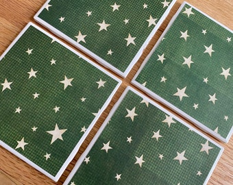 Stars tile coasters, ceramic coasters, star decor, new home gifts, hostess gifts, grab bag gifts, teacher gifts, man cave decor