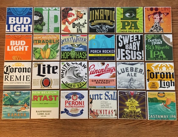 Beer Coasters Mix Match Upcycled Beer Box Coaster Lot Craft Etsy