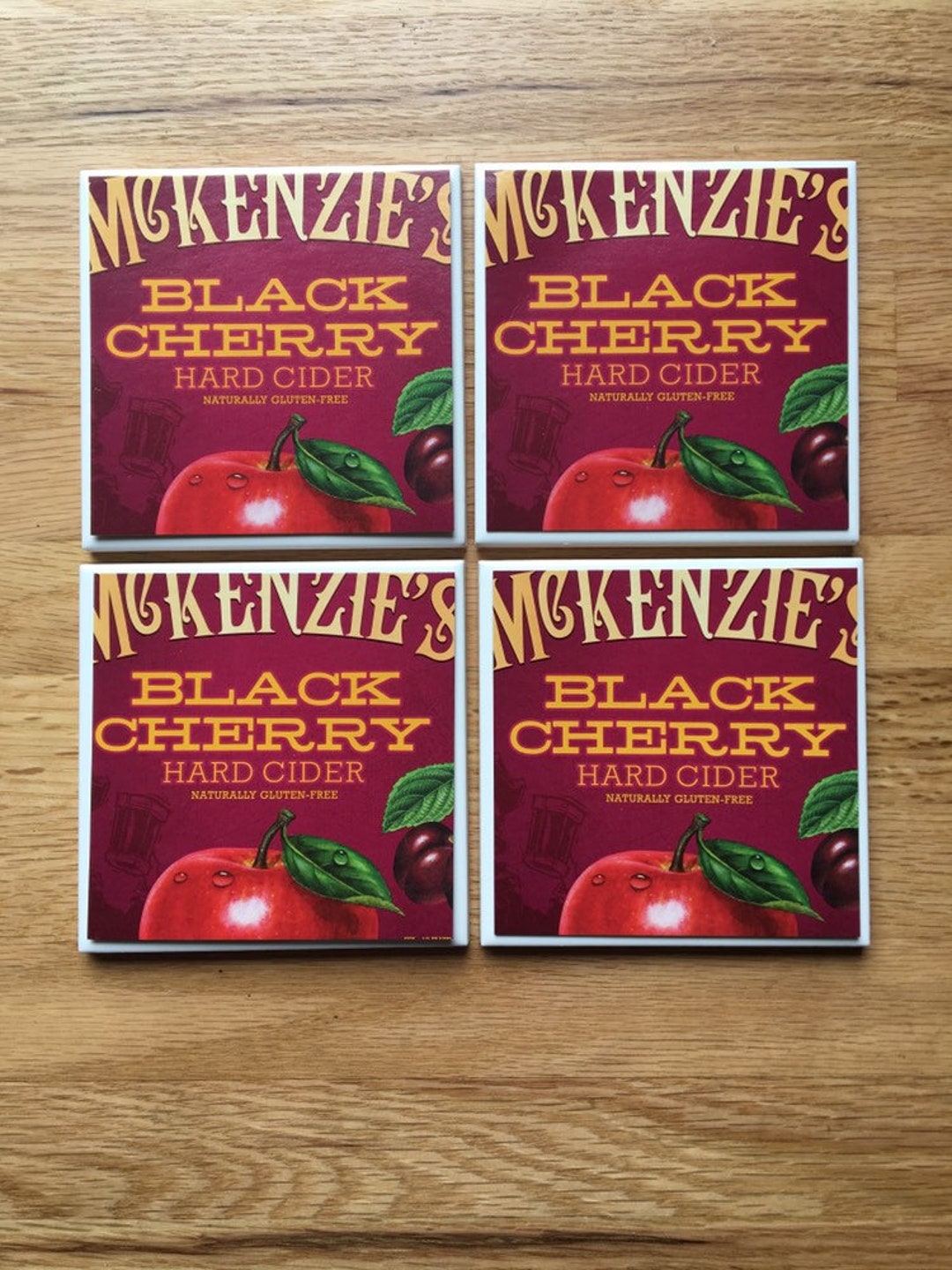 Mckenzies Black Cherry Hard Cider Set of 4 Upcycled Beer Etsy