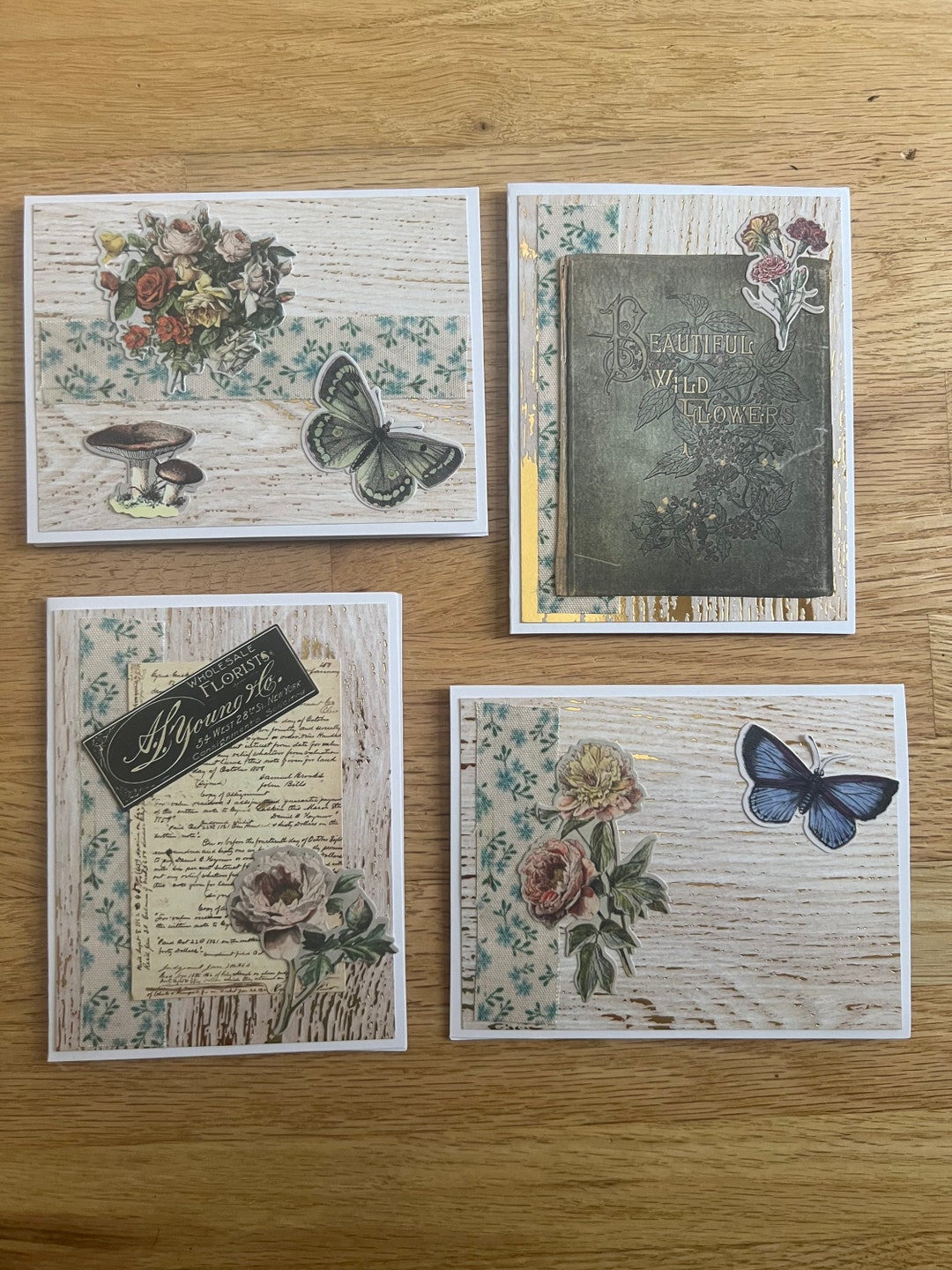 Blank Butterfly and Flower Note Cards With Envelopes, Blank Note Cards ...