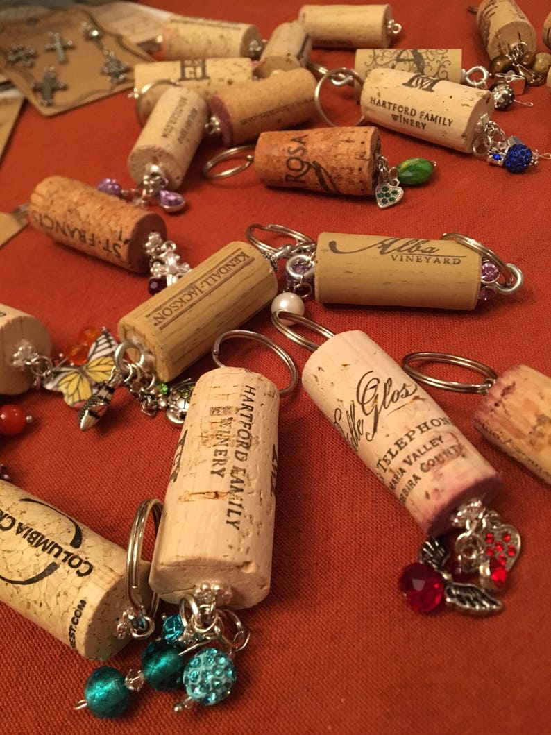 Wine Cork Keychains Wine Cork Decor Wine Gifts New Home Etsy India