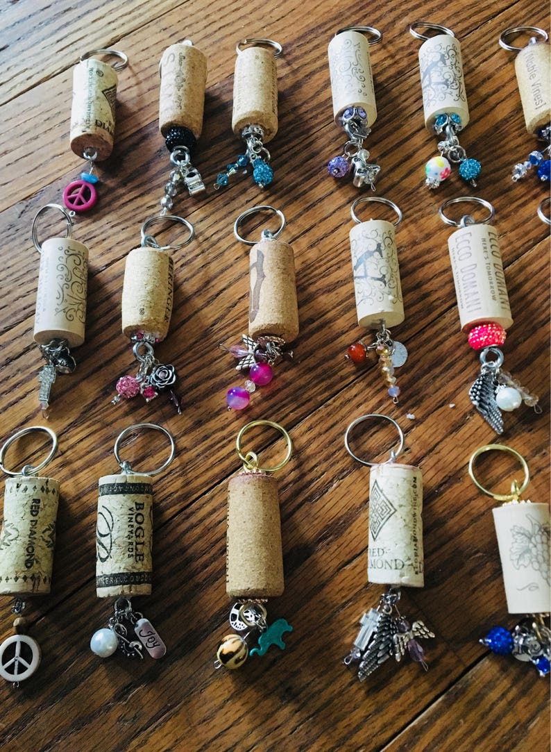 Wine Cork Keychains Wine Cork Decor Wine Gifts New Home Etsy India