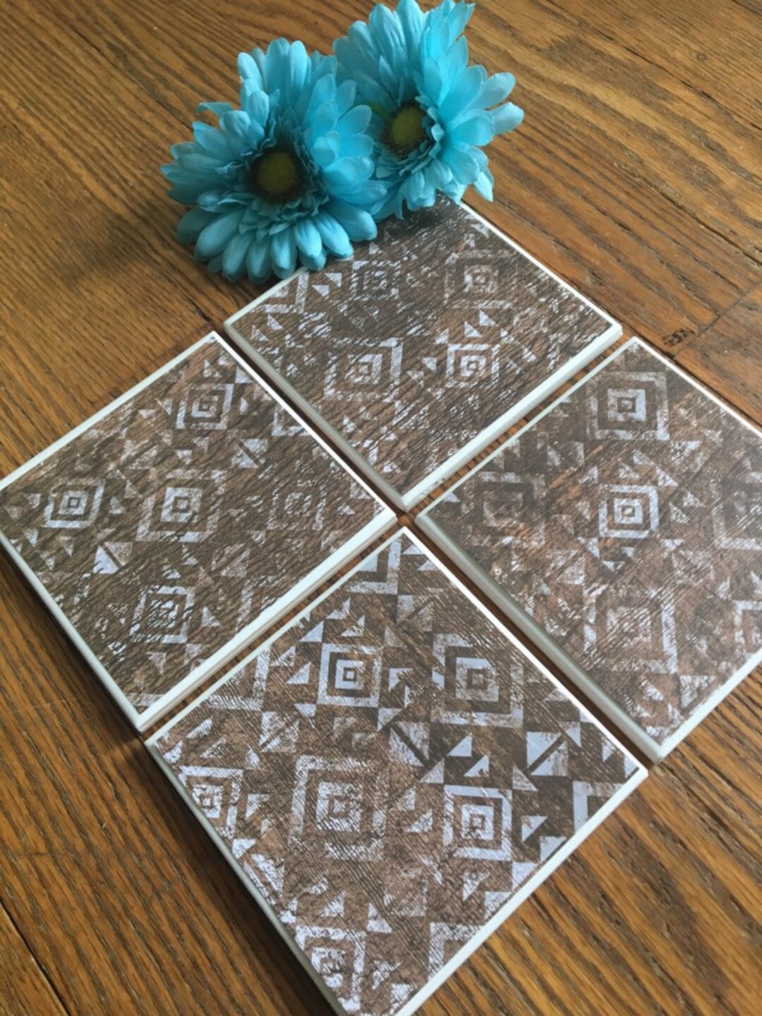 Rustic Aztec Tile Coasters Ceramic Coasters Aztec Decor New - Etsy