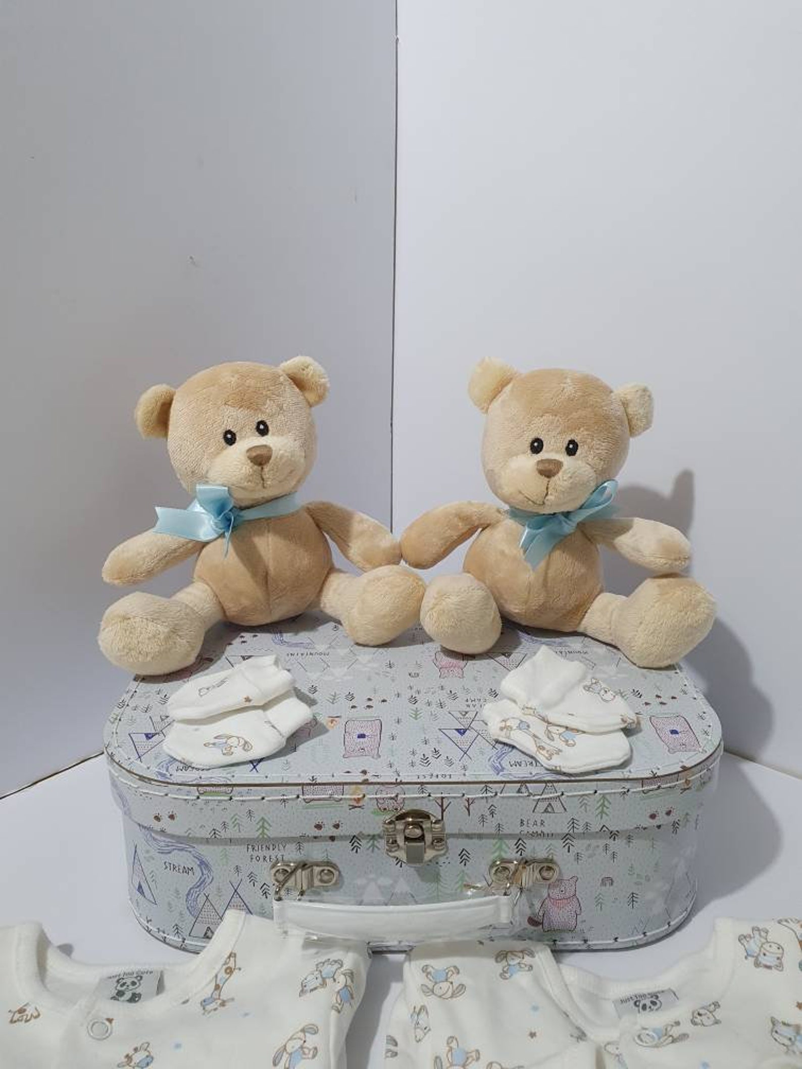 Twin Baby Boy Gift set Cream Blue 58lb Babies Etsy