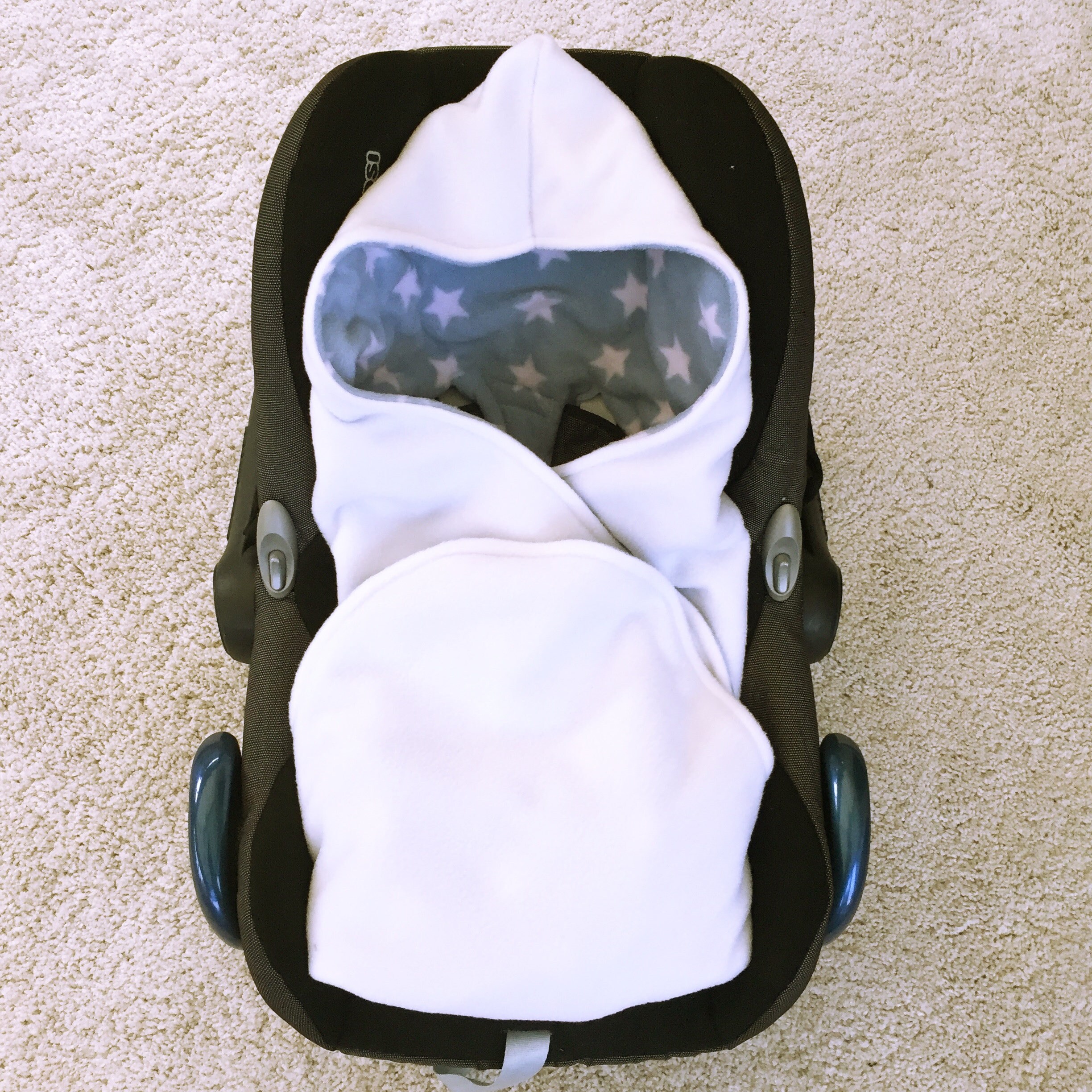 Baby Boy Blue Car Seat Blanket White Star Universal Wrap Etsy