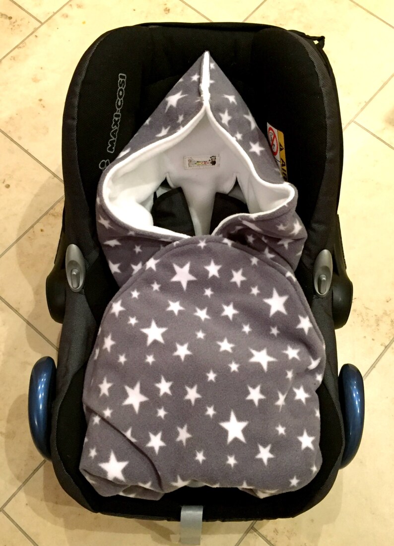 Baby Car Seat Blanket Wrap Grey & White Star Fleece Choose Etsy UK