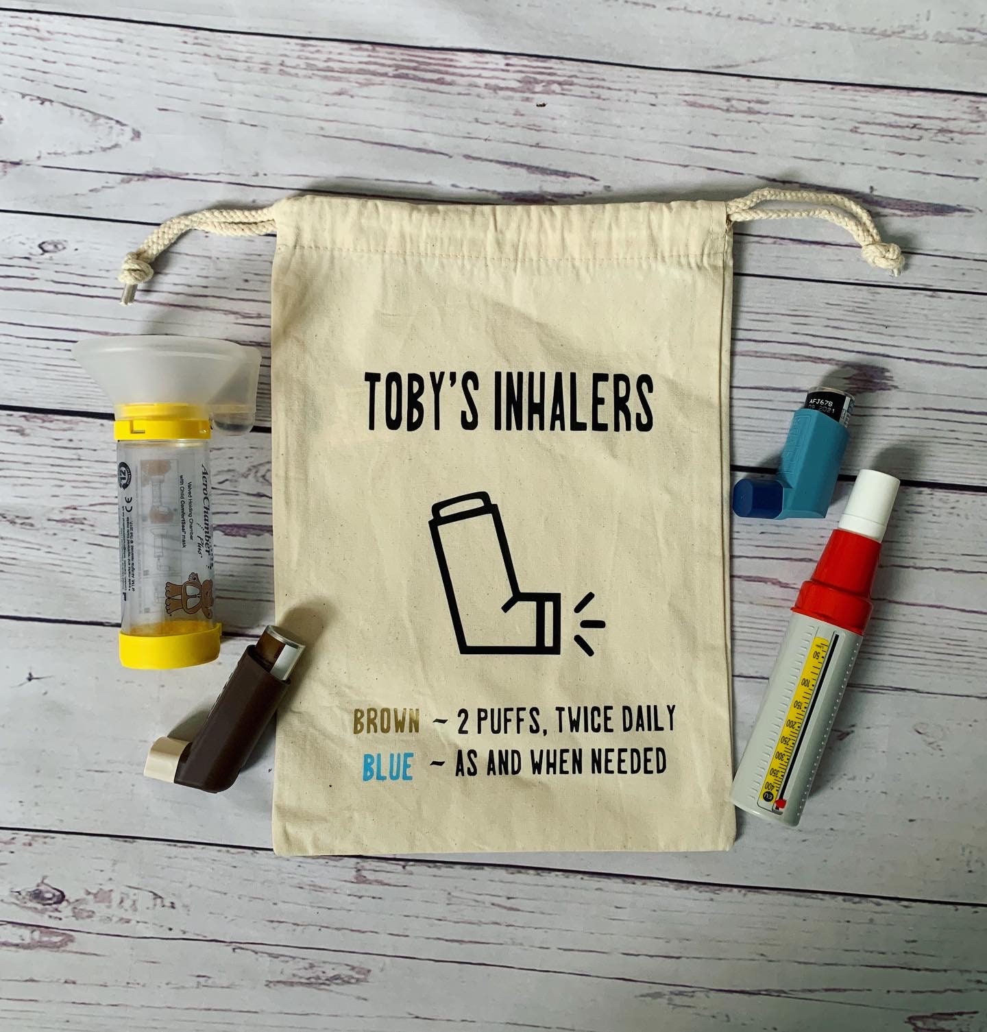 Personalised asthma inhaler bag medical bag asthma Etsy
