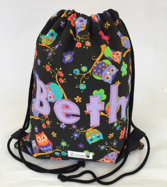 Dog Print Drawstring Bag Personalised Sack Gym PE Swim School Waterproof