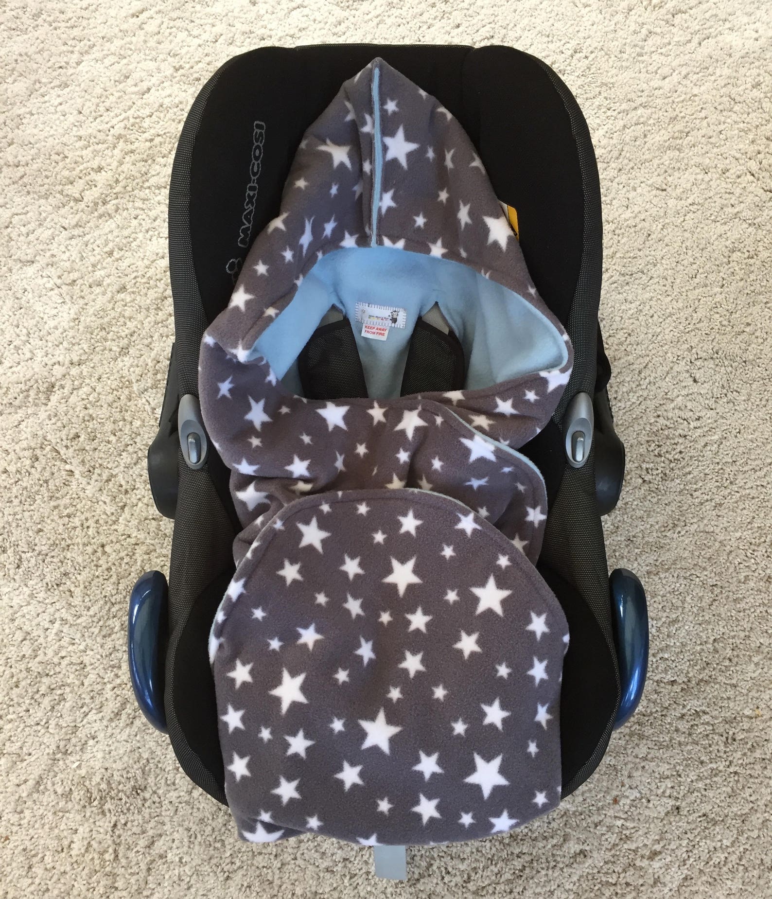 Baby Car Seat Blanket Wrap Grey & White Star Fleece Choose Etsy UK