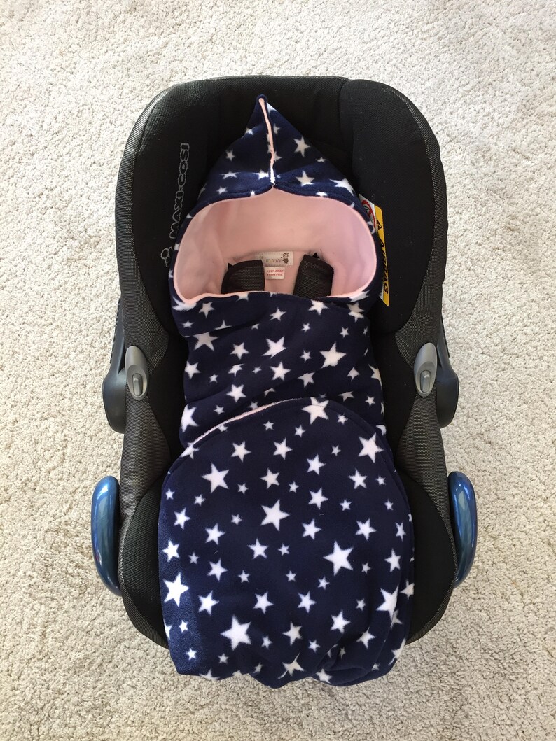 Universal navy baby car seat blanket Hooded baby car seat Etsy