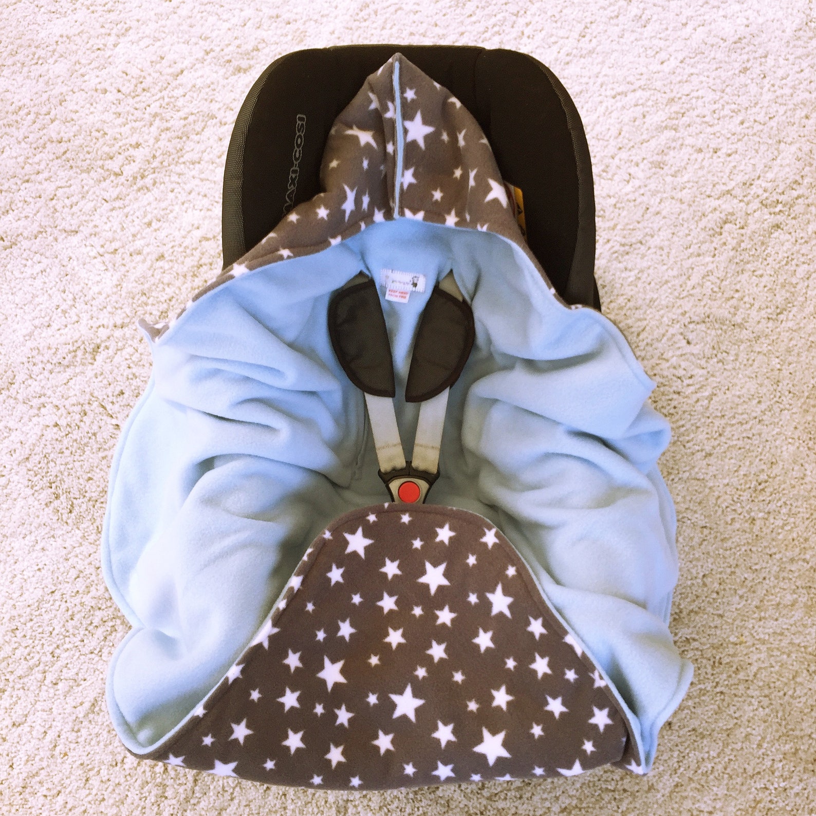 Baby Car Seat Blanket Wrap Grey & White Star Fleece Choose Etsy UK