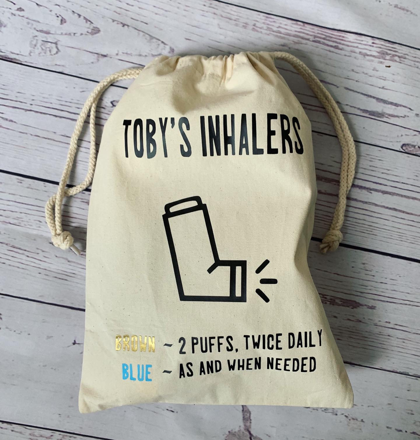 Personalised asthma inhaler bag medical bag asthma | Etsy