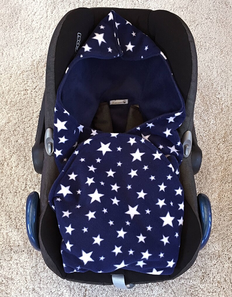 Universal navy baby car seat blanket Hooded baby car seat Etsy