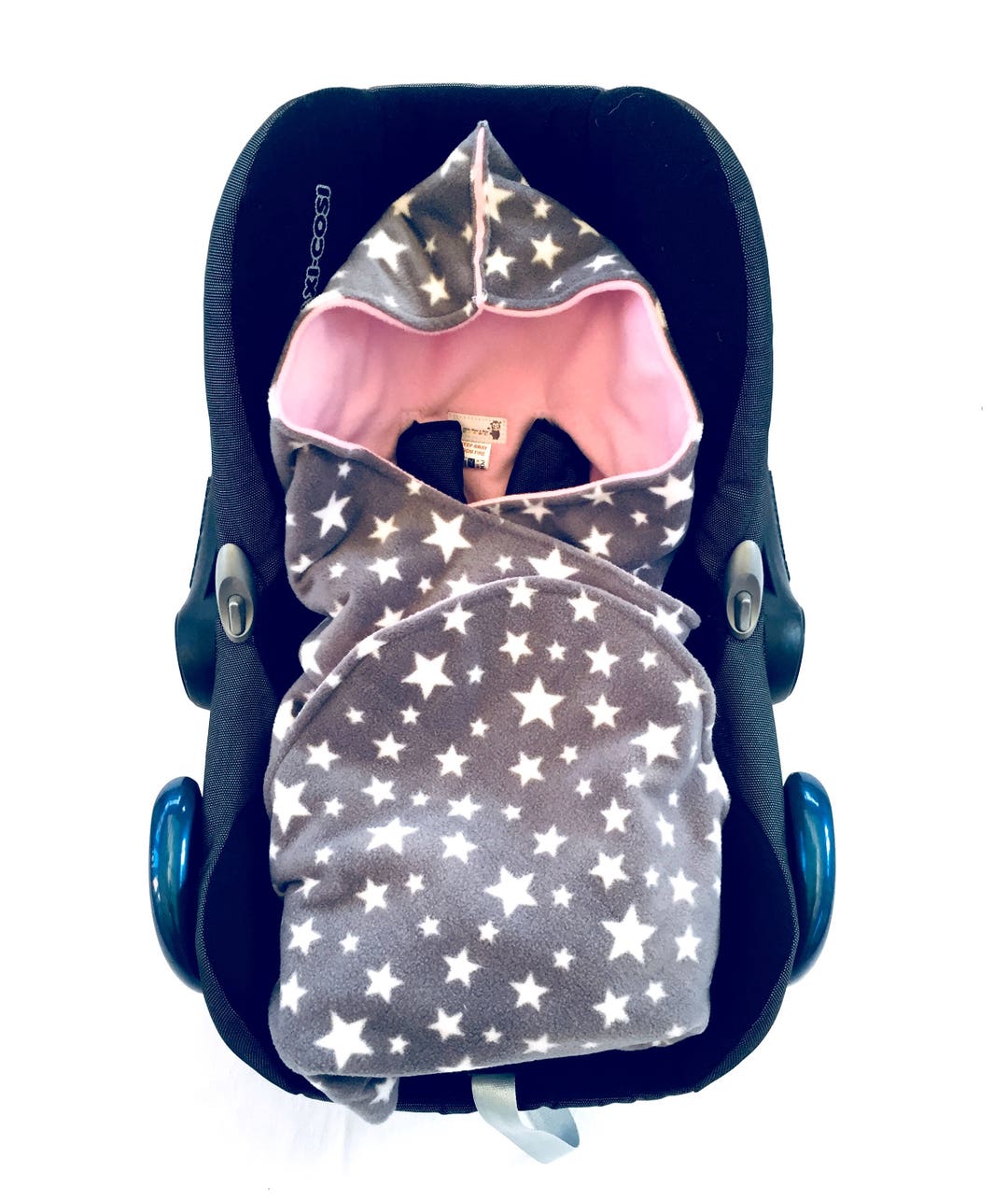 Baby Car Seat Blanket Wrap Grey & White Star Fleece Choose Etsy UK