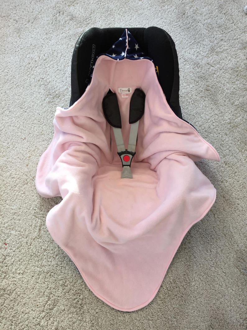 Universal navy baby car seat blanket Hooded baby car seat Etsy