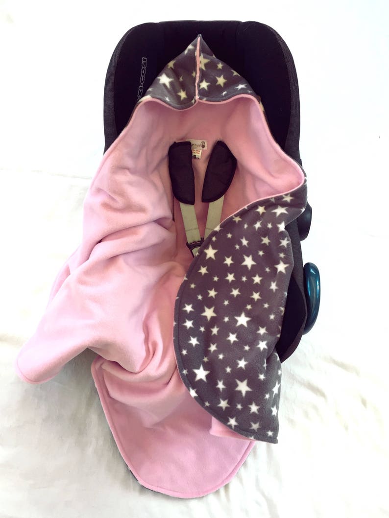 Baby Car Seat Blanket Wrap Grey & White Star Fleece Choose Etsy