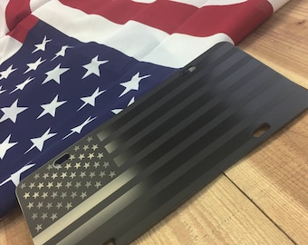 American Flag License Plate Camouflage Fish Hook Graphic Vanity