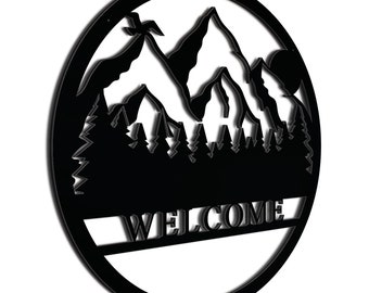 Mountain Welcome Sign | Door hanger | Welcome Sign | Gift for Mountain House