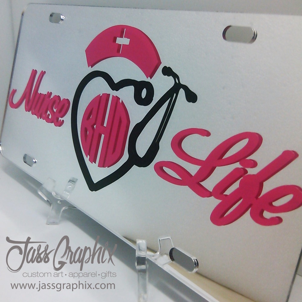 JASS GRAPHIX RN Polka Dot Nurse License Plate JASS GRAPHIX RN Polka Dot Nurse License Plate