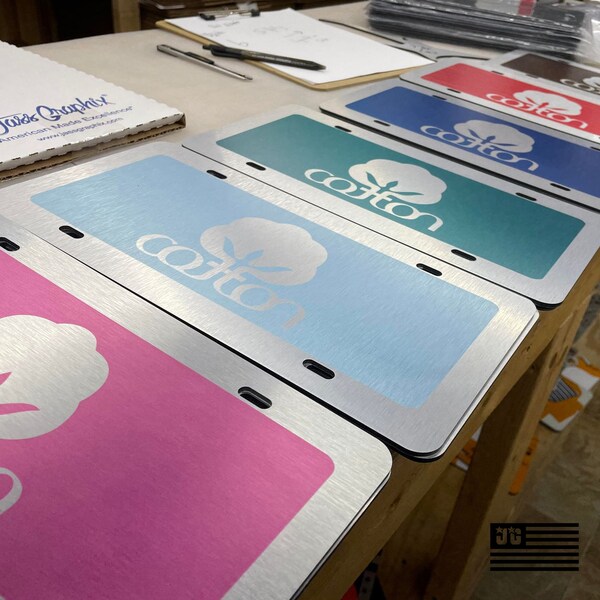 Seal of Cotton License Plate Etsy