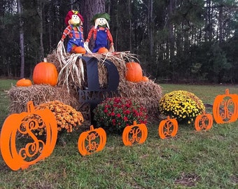 Personalized Pumpkin Custom Fall Decor Pumpkin Yard Art Pumpkin Garden Stake Custom Aluminum Sign Thanksgiving Decor