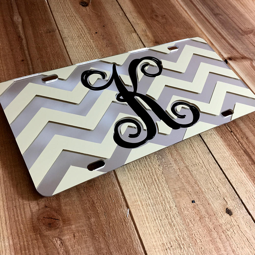 Personalized license plates and mirror acrylic monogrammed car Etsy