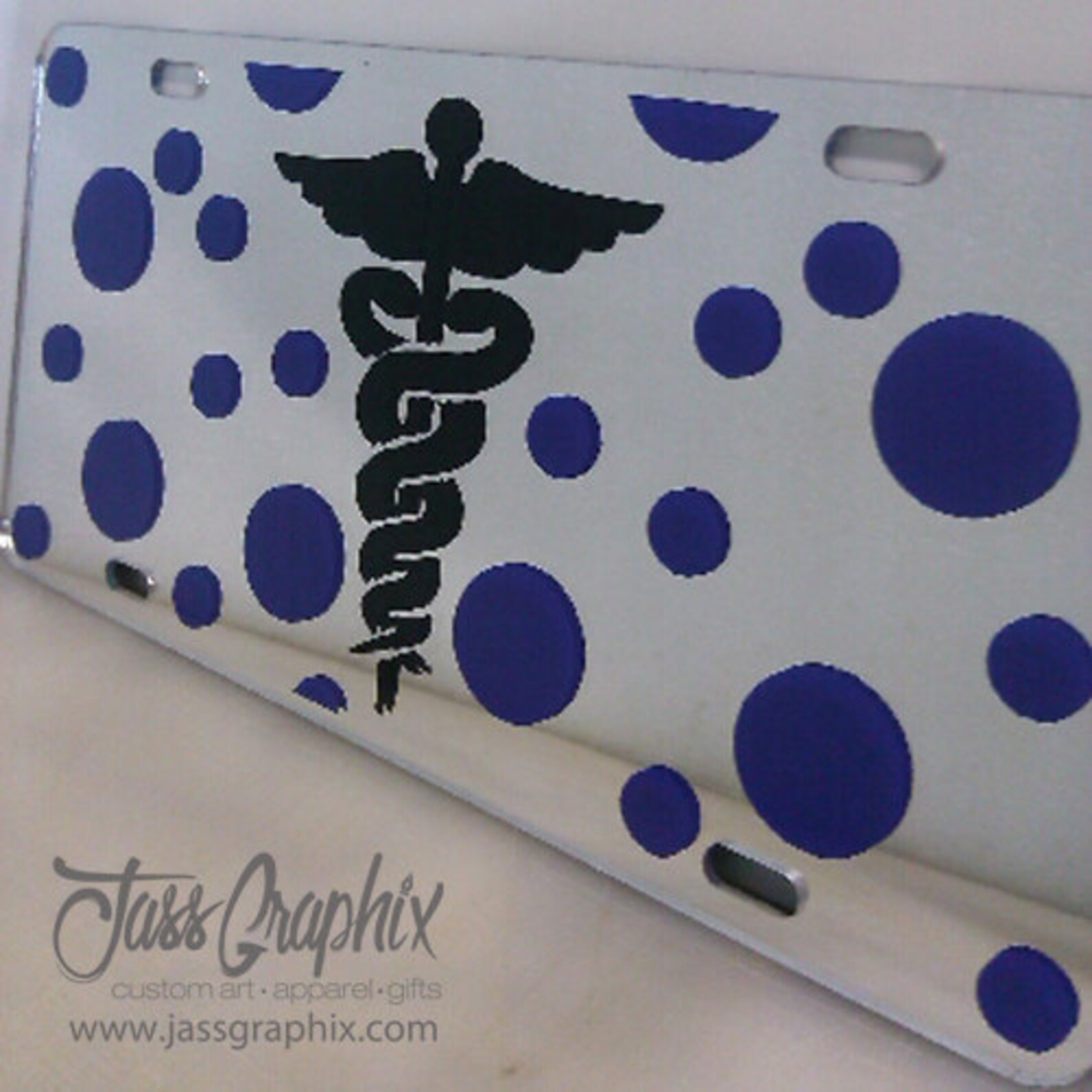 Nurse Medical License Plate with polka dots Mirror Acrylic Etsy