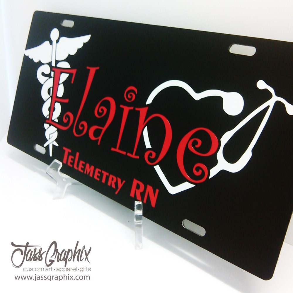 Monogrammed License Plate for Nurses. Cute & trendy license | Etsy