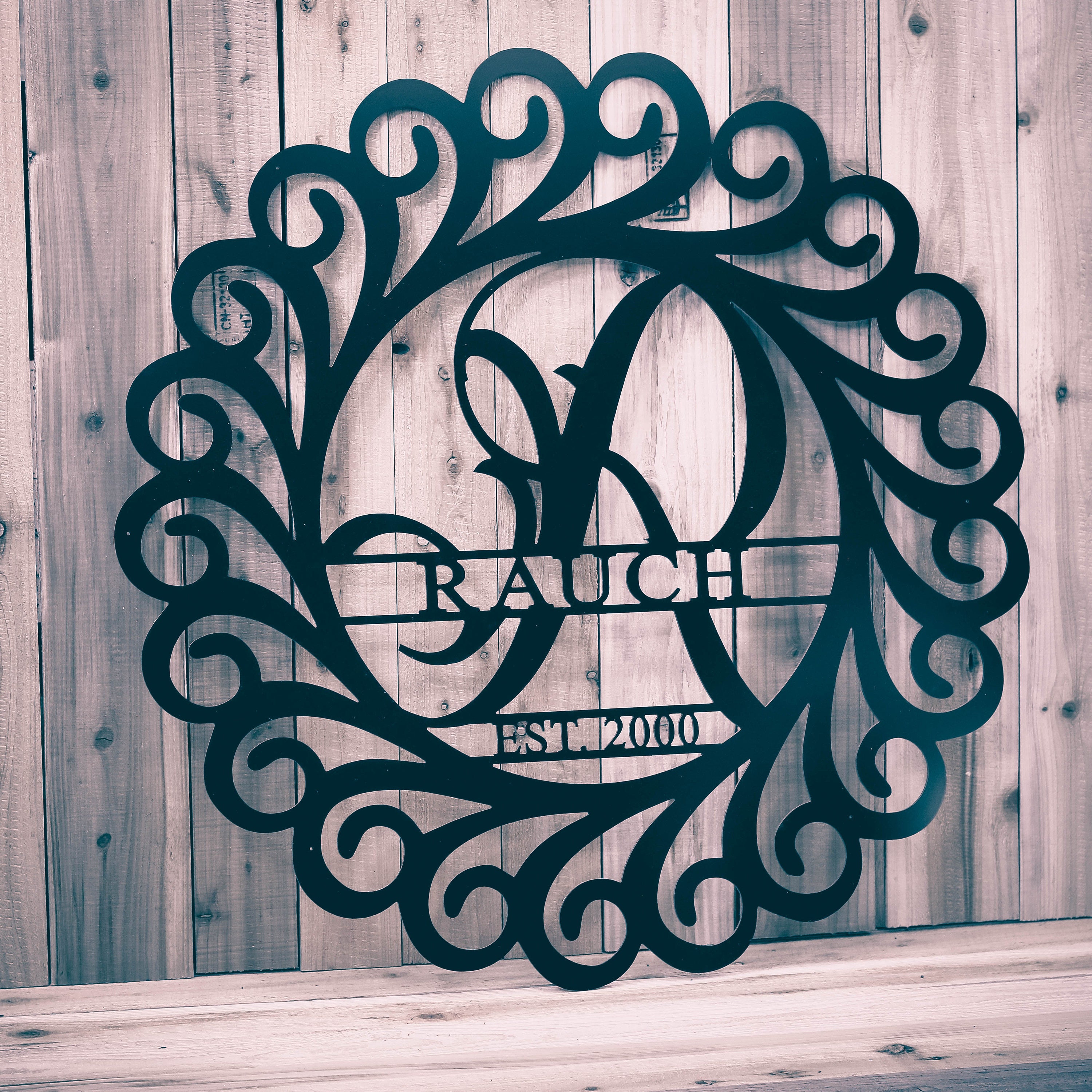 Metal Sign Monogrammed With Last Name / Initial Sign / Fence Etsy