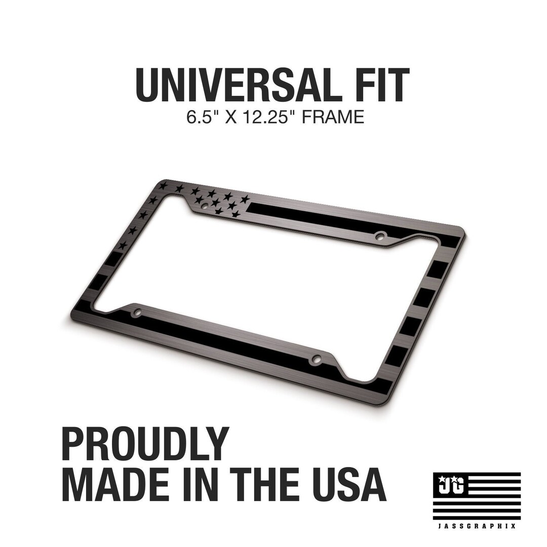 Brushed American Flag License Plate Frame Thin Red Line Thin Blue Line Thin Green Line Thin