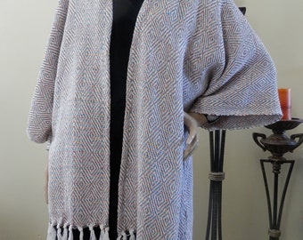 Multicolor Textured Kimono Cardigan/Oversize CoverUp/Boho Kimono/Lightweight Jacket/Poncho/Women Plus Size Kimono/Oversize Ruana Wrap/Duster