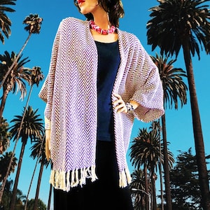 Kimono Cardigan/Purple/Textured/CoverUp Kimono/Boho Kimono/Lightweight Jacket/Poncho/Women Kimono/Cocoon Cardigan/Plus Size Kimono/Oversize