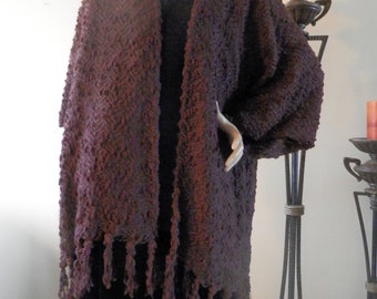 Kimono Cardigan/Dark Burgundy/Textured Kimono Cardigan/Cover Up/Boho Kimono/Lightweight Jacket/Poncho/Cardigan/Duster/Plus Size Coat