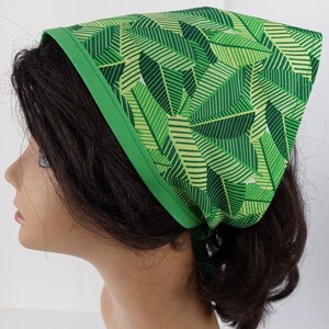 Head Scarf, Triangle Head Scarf, Vintage Look Scarf, Bandana Scarf, Green, Hair Accessory, Hair Covering