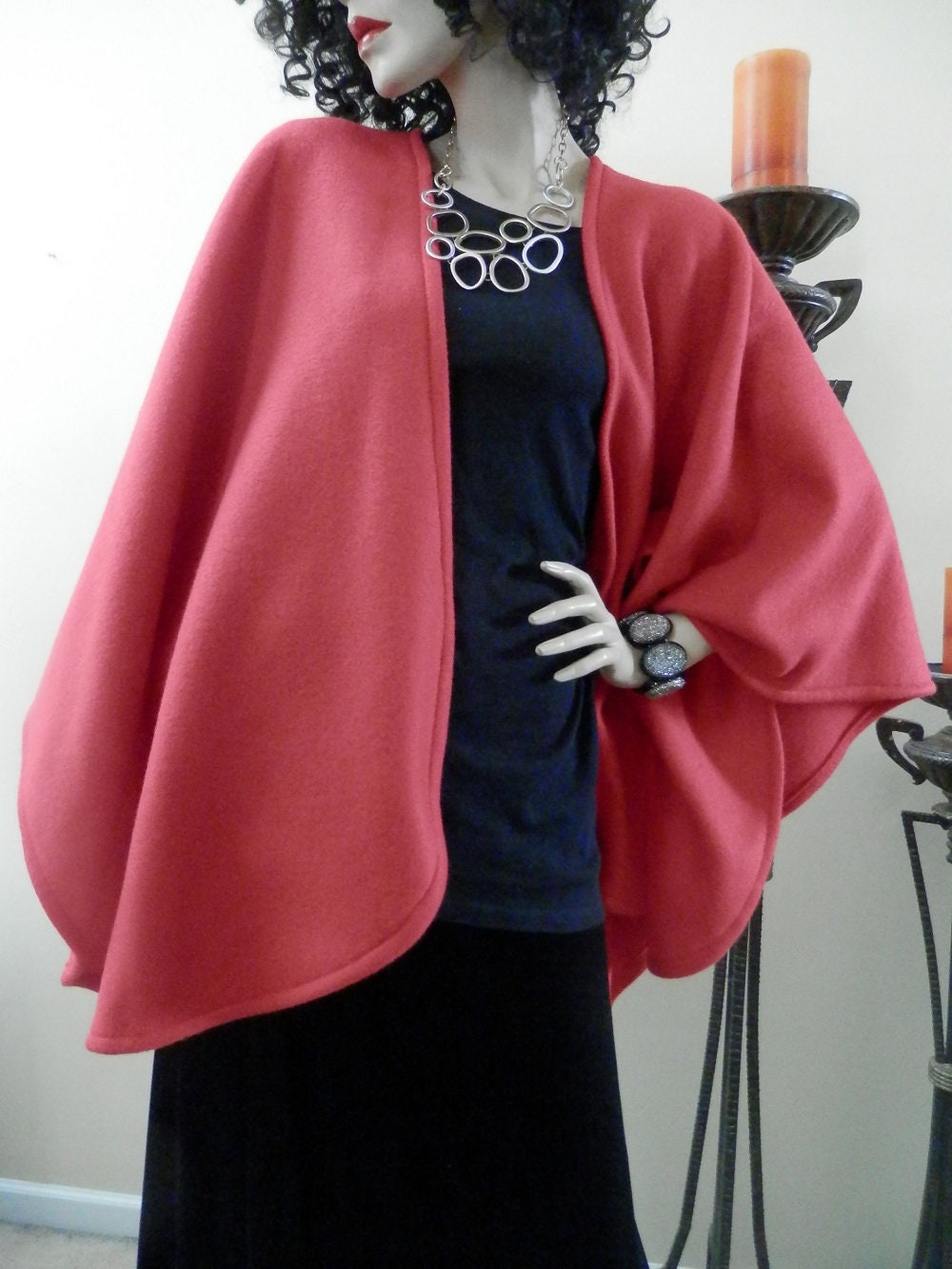 Women's Wrap/all Seasons Wrap/red Ruana Wrap/women Poncho/shawl/women ...