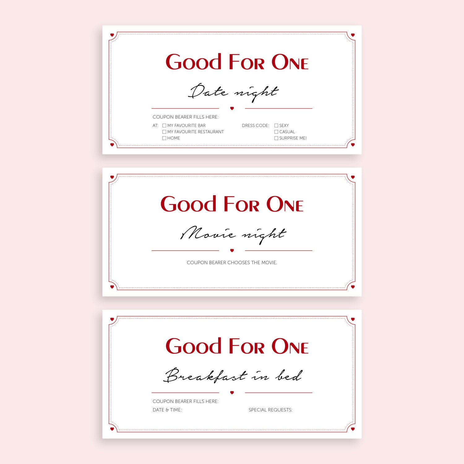 Printable Love Coupons for Boyfriend last minute gift DIY | Etsy
