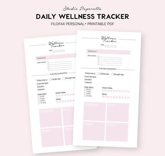 Daily Wellness Journal Printable PDF Wellbeing Planner Etsy