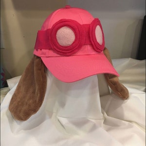 Pink Helicopter aviator pup baseball cap - adult or child size