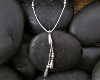 Native American Delicate Liquid Silver Necklace 16.5 Inch, Handmade Gift, Handmade Gift