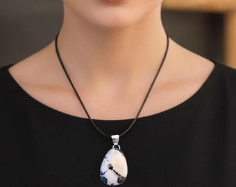 メンズ ホワイトバッファローターコイズペンダントネックレス | ナバホ