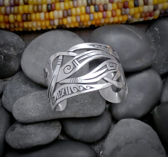 HEAVY Unisex Native American Hopi Sterling Silver… - image 2